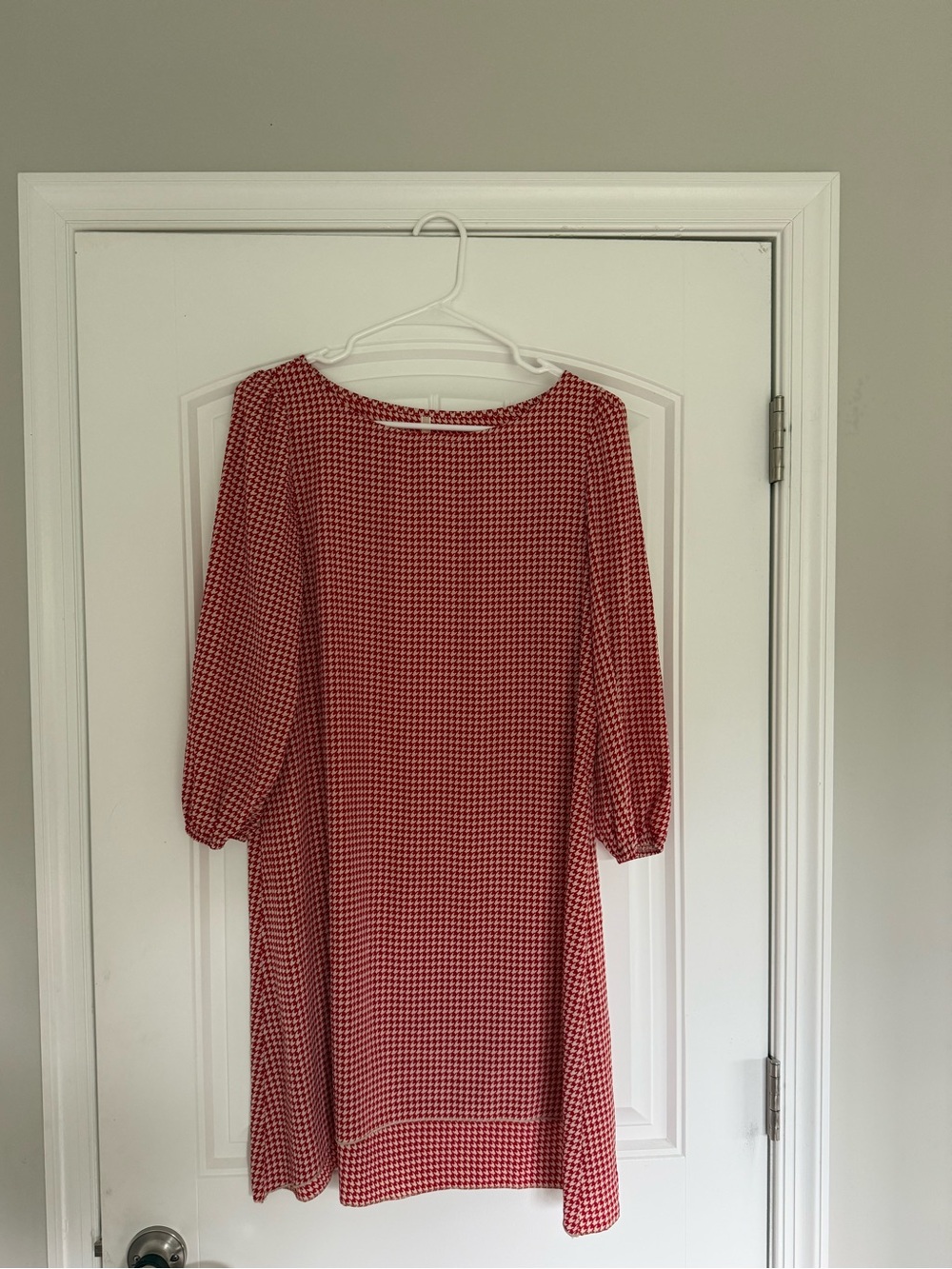 My Story Red Houndstooth Midi Dress